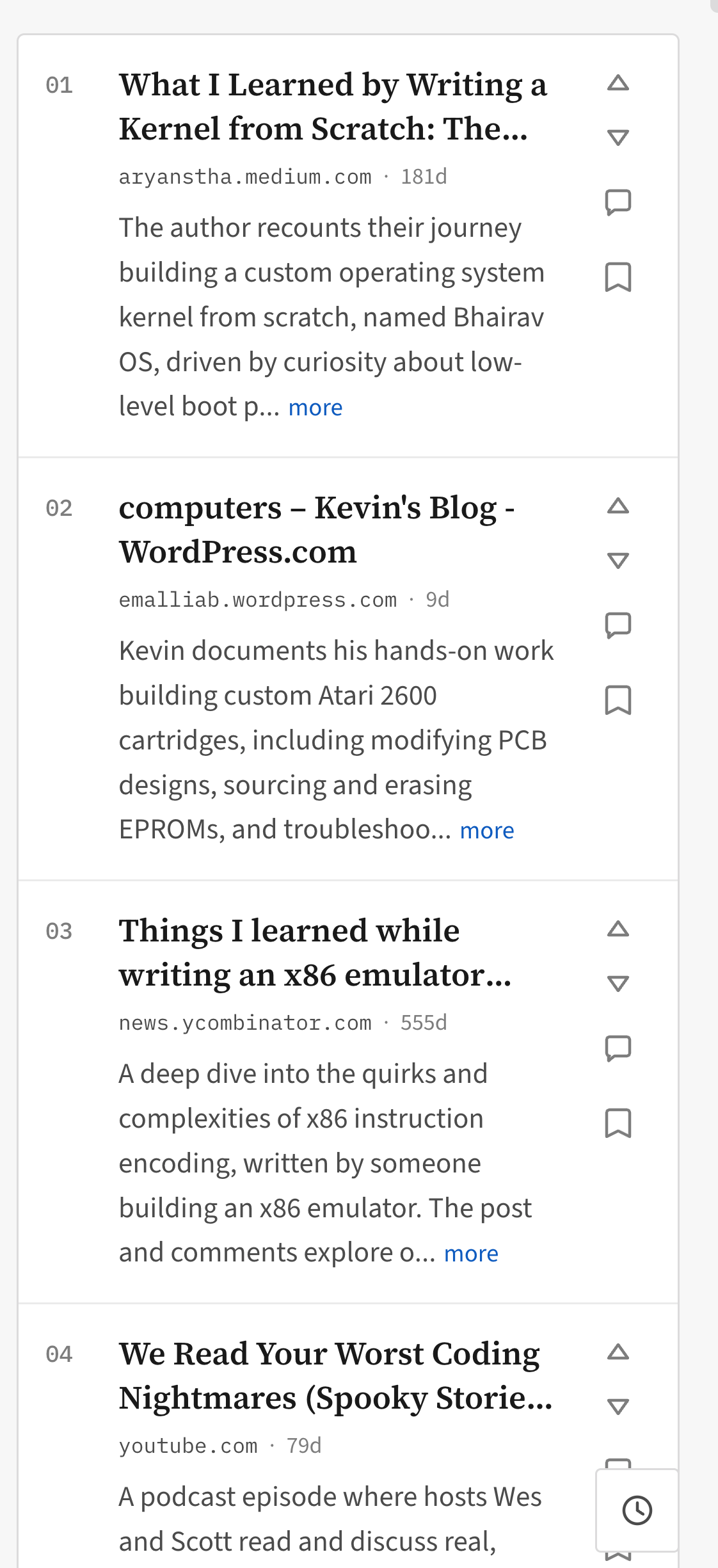 Ranked results showing programming content without AI